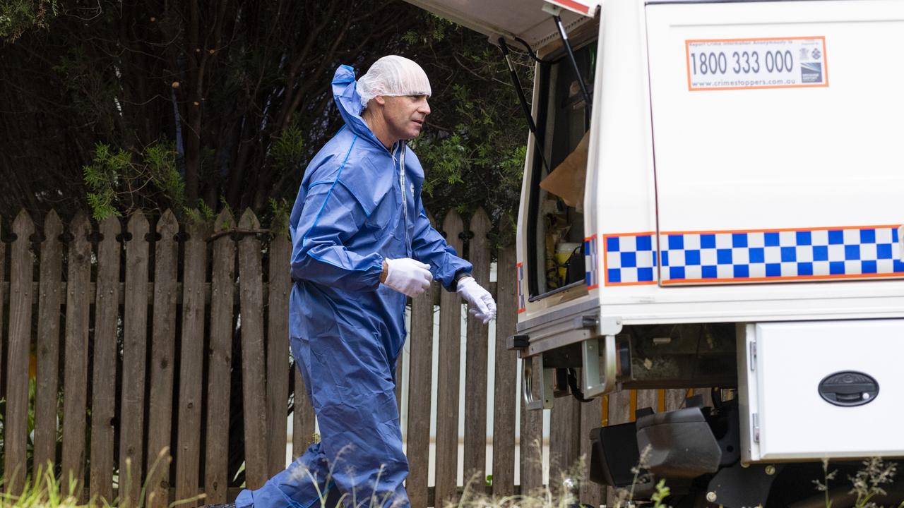 Police attend an incident at a house on Ruthven St, Friday, December 24, 2021. Picture: Kevin Farmer