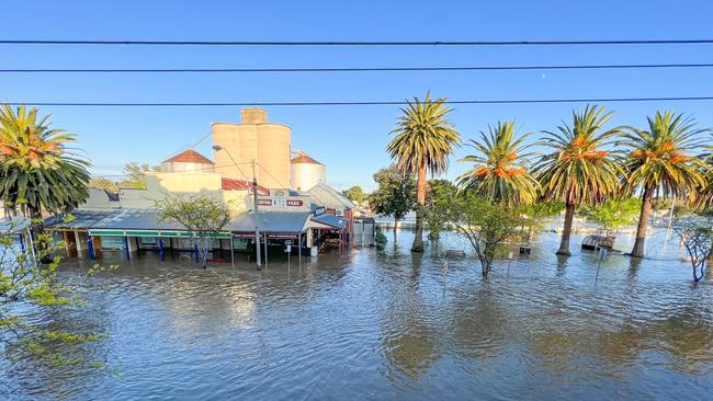 The flooded town of Rochester on the Campaspe River. Picture: Jason Edwards