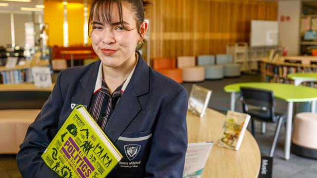 Roma Mitchell Secondary College year 12 student Nadia Rondon Carreno transferred from a private school last year to pursue a career in politics. Image/Russell Millard Photography