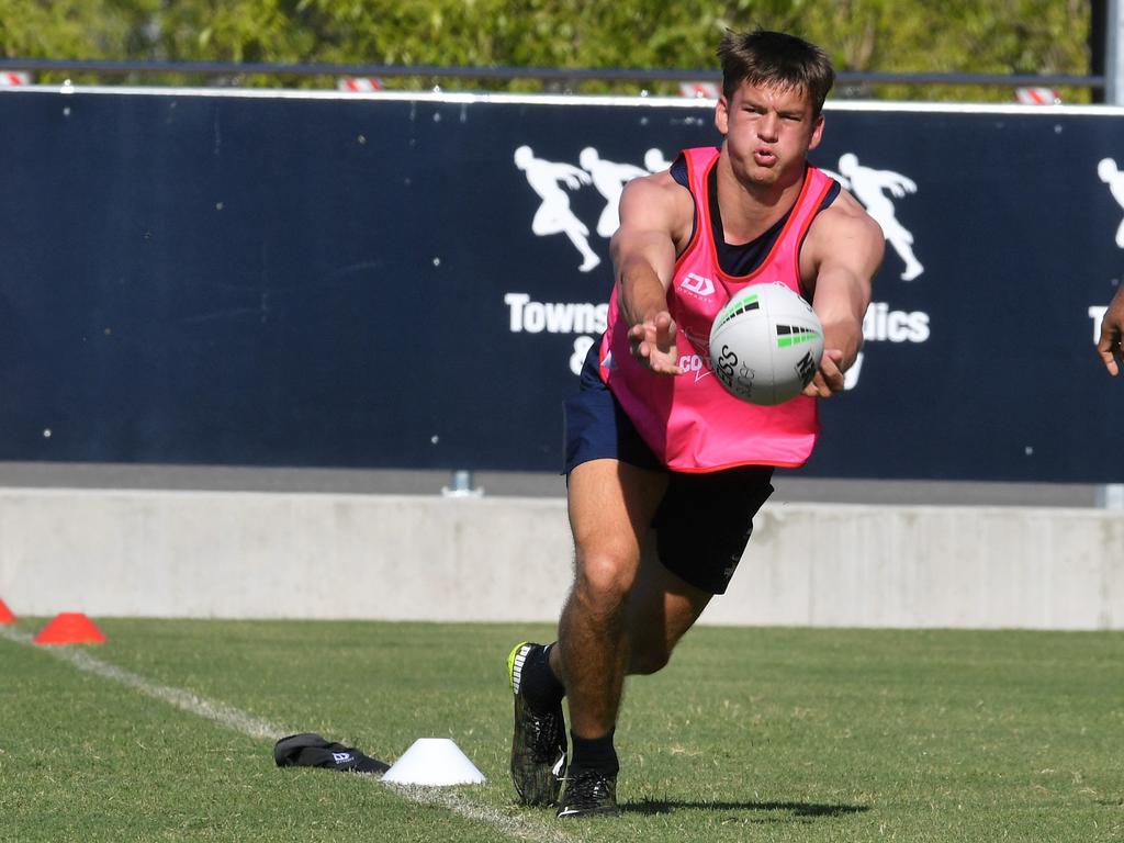 Jai Hansen is now training full-time with the Cowboys’ NRL squad. Picture: Matthew Elkerton