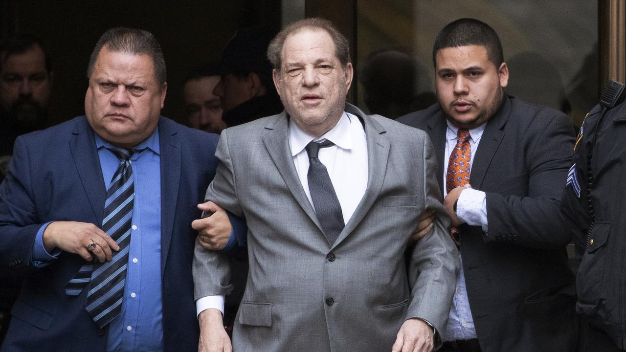 Harvey Weinstein leaving court in December following a bail hearing in New York. Picture: AP