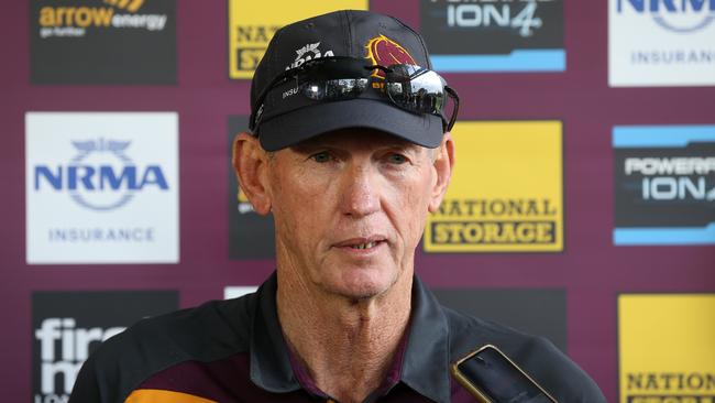 Brisbane Broncos coach Wayne Bennett announces on Friday he’ll be staying at the club next season. Picture: Tara Croser.