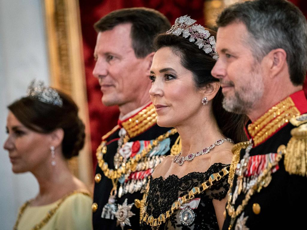 Prince Joachim and wife Princess Marie in the shadow of Crown Prince Frederik and wife Princess Mary. Picture: AFP