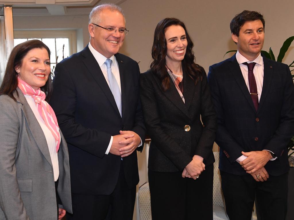 The two PMs, Scott Morrison and Jacinda Ardern, and their partners met today.