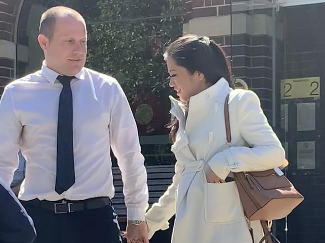 James Daly, of Queenscliff, with his partner outside Manly Court House. Picture: Madelaine Wong