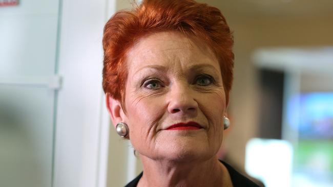 Senator Hanson at Parliament House in Canberra. Picture: Kym Smith