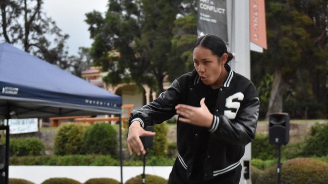 Eighty8 Dance Companyâ€™s crew tearing up the competition at the Unlock the Block event, at Ipswich's Darcy Doyle Place on August 12, 2022. Picture: Peta McEachern