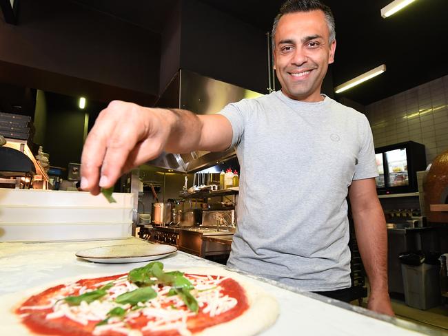 400 Gradi owner Johnny Di Francesco says erratic Melbourne weather will make outdoor dining difficult in the summer. Picture: Julian Smith