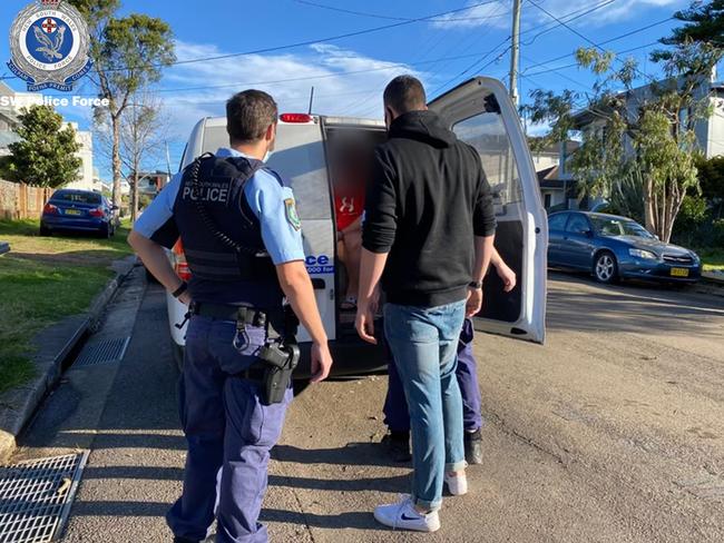 Police arrested six men in the operation targeting a dial-a-dealer syndicate in Sydney’s south. Picture: NSW Police