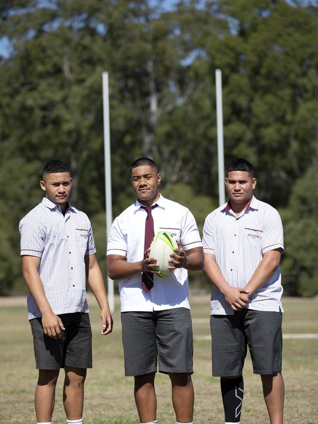 The Titans signed these three Marsden SHS players. (Image Sarah Marshall)