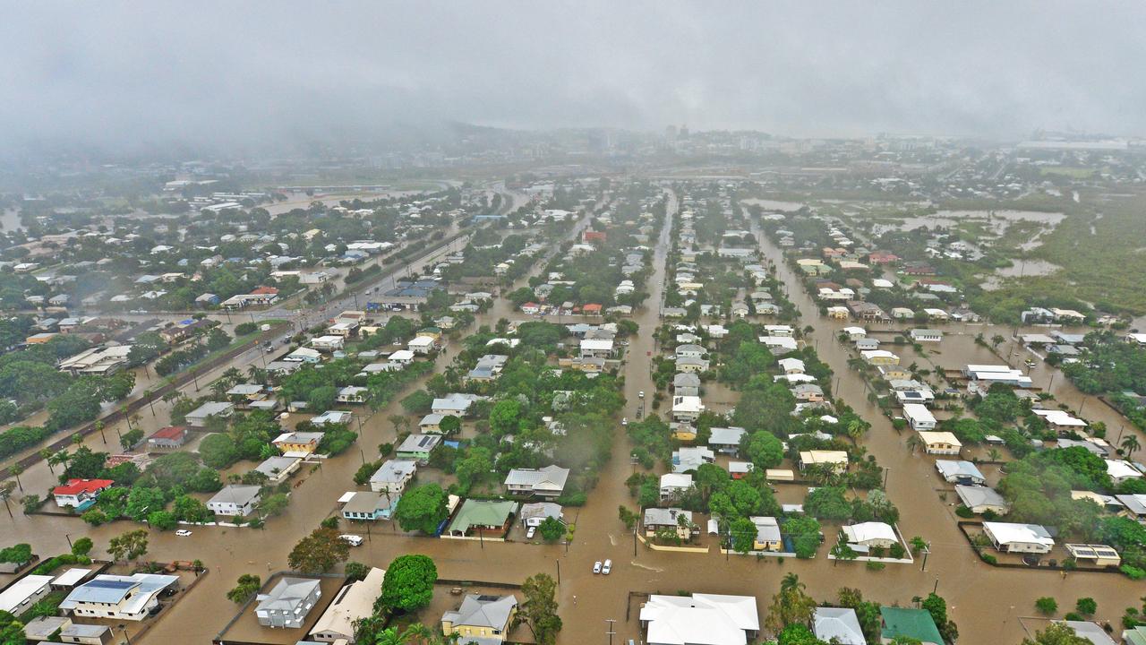 Townsville floods. Aerial damage of Railway Estate from a helicopter. Picture: Zak Simmonds