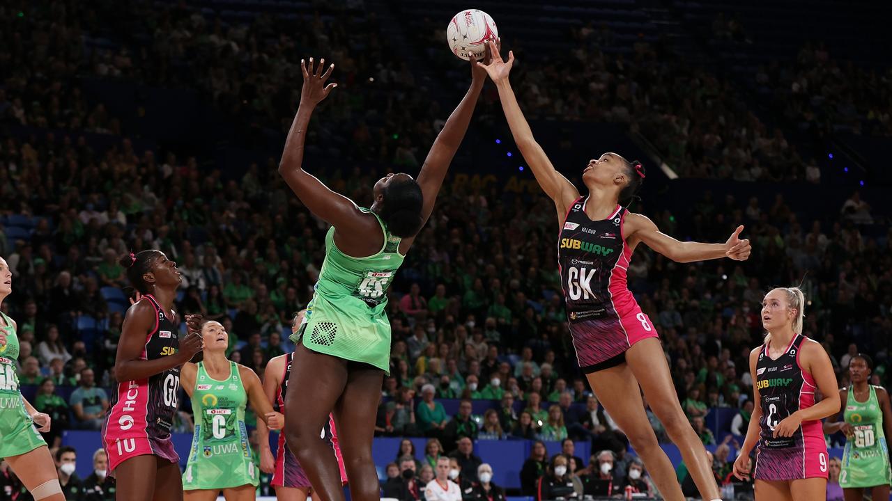 Jamaica stars Jhaniele Fowler and Shamera Sterling will go head to head when the Fever and Thunderbirds clash. Picture: Getty Images