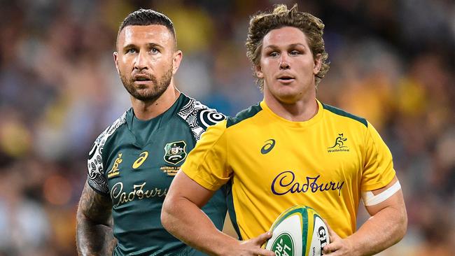 (L-R) Quade Cooper and Michael Hooper.