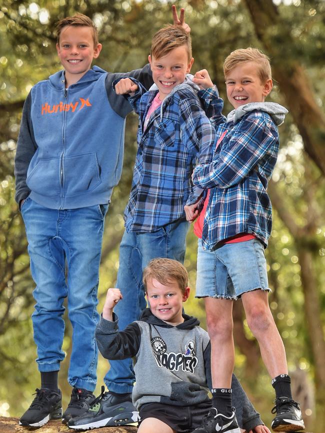 The McCann brothers: Jack, Will, Harry and Lochie. Picture: Tony Gough