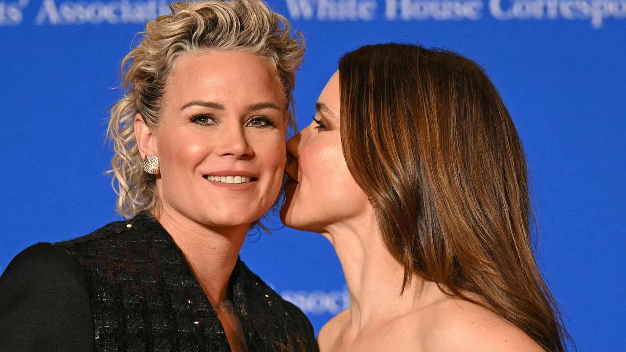 Ashlyn Harris (L) and US actress Sophia Bush. Picture: Drew ANGERER / AFP