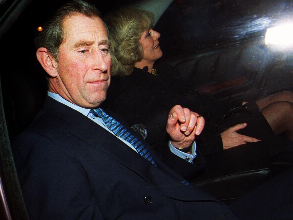 Charles and Camilla’s momentous car tip. Picture: AP