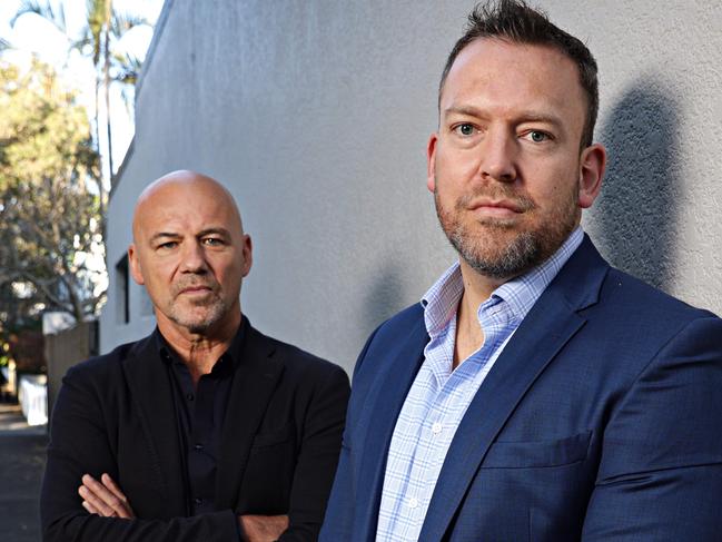 DAILY TELEGRAPH JUNE 14, 2023. (LR) Gary Jubelin and Andrew Carpenter at ICK studios in Erskinville. Picture: Adam Yip