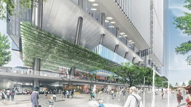 The public domain will feature vertical gardens and open space.