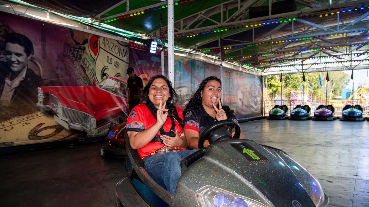 Tahlia On and Kaliyah Roe-Weetra as the 2024 Royal Darwin Show is shaping to be one of the biggest in the annual event's history. Picture: Pema Tamang Pakhrin