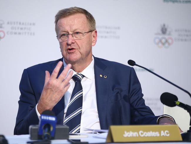 SYDNEY, AUSTRALIA - MAY 06:  AOC President John Coates speaks during a press conference after the Australian Olympic Committee Annual General Meeting at the Museum of Contemporary Arts on May 6, 2017 in Sydney, Australia.  (Photo by Mark Metcalfe/Getty Images)