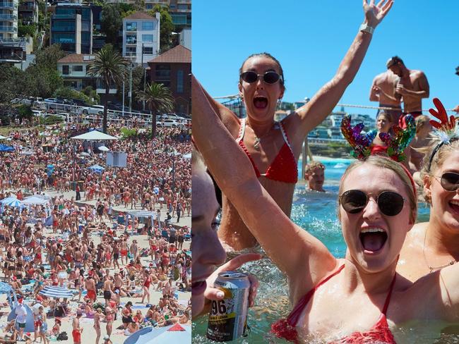 Bronte beach Christmas Day party. Picture: NewsWire / Flavio Brancaleone