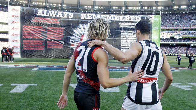 It means there will be a banner for ANZAC Day, like this one in 2019. Picture: Michael Klein.