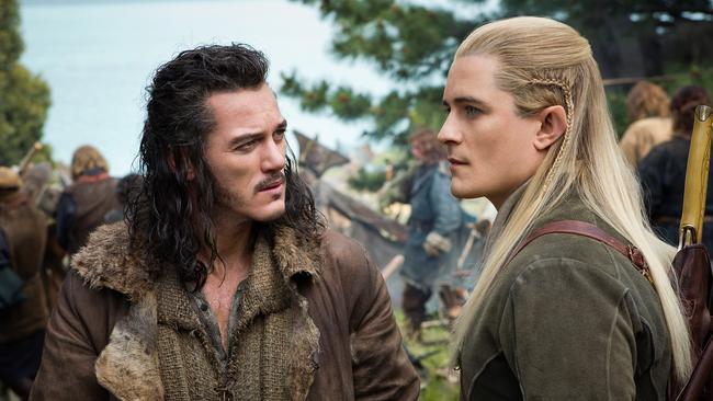 Pay the ferryman ... Luke Evans as Bard the Bowman and Orlando Bloom as Legolas.