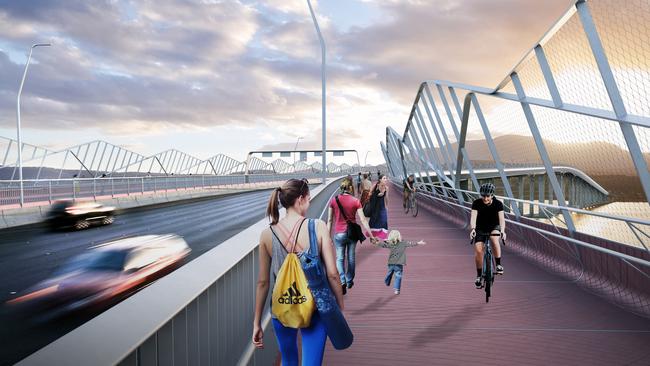 Artists Impressions of the upgrade to the Tasman Bridge.