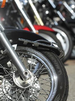 A stock image of motorbikes.