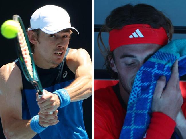 Alex de Minaur and Stefanos Tsitsipas.