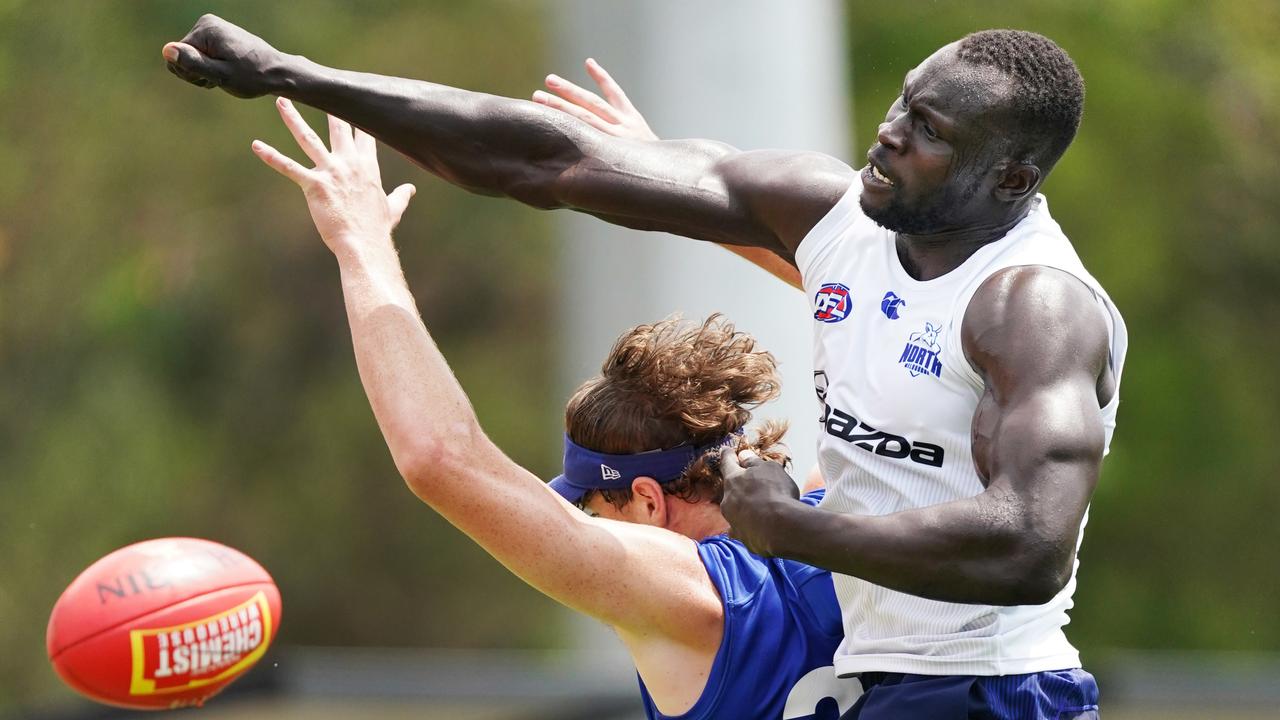 Majak Daw was a standout in North Melbourne’s intra-club match. Picture: Michael Dodge