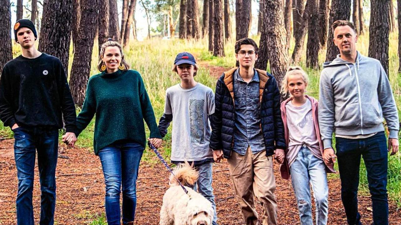 Family photo of Jasper, Anna, Benjy, Henry, Edie and Jeremy Weenink. Picture: Supplied by family