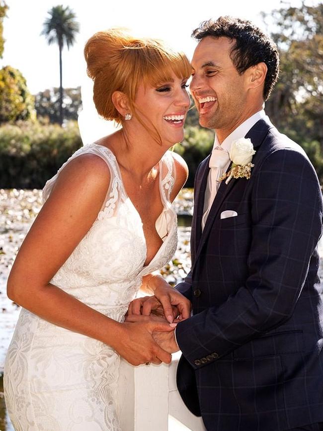 The couple’s “first wedding” on Married At First Sight. Picture: Cameron Merchant/Instagram