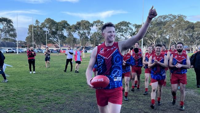 Lockleys Footballer Ben Haren after kicking 100 goals in season 2022. He was a standout again in 2023. Picture Lockleys Football Club