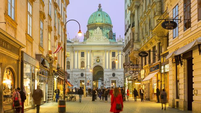 Austria, Wein State, Vienna, Kohlmarkt and Hofburg. Pic: Getty Images.