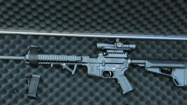 Ben Dickmann’s AR-57 rifle. “No person needs this,” he said of the weapon which he asked police to destroy. Picture: Facebook/Ben Dickmann