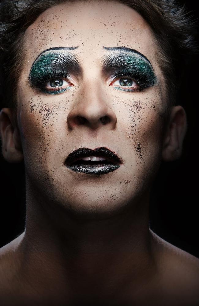 Hugh Sheridan made up as Hedwig, from the musical.