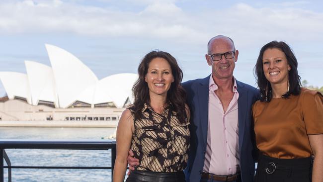 Kathrine Holland, Richard Errington and Kim Nicholls at the launch of the new Western Sydney Performing Arts Centre on Monday. Picture: Matthew Vasilescu