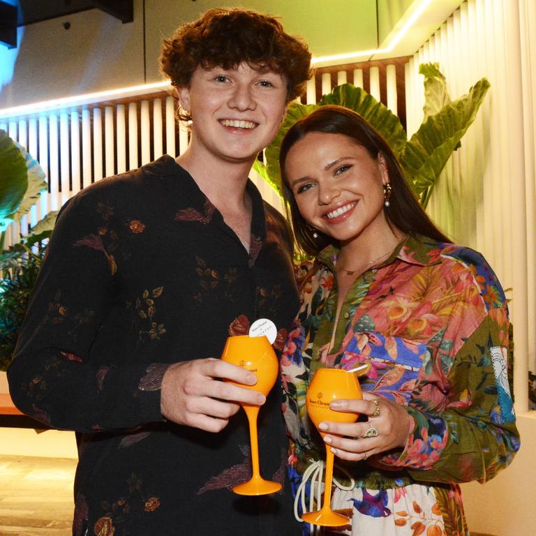 Tom Simpson and Alli Simpson at the opening of Isoletto Pool Club at The Star Gold Coast. Picture: Regina King