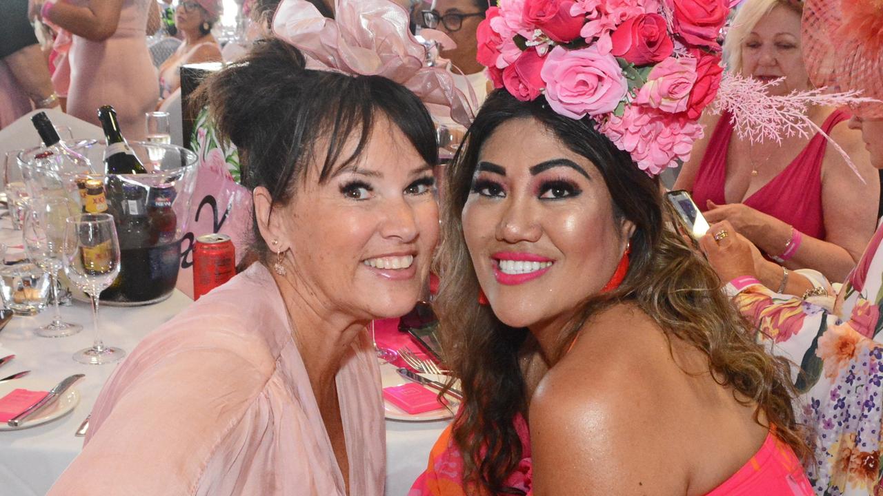 Joann Crooks and Lally Del Vecchio at Pink Ribbon Race Day in the Events Centre, GCTC Bundall. Pic: Regina King