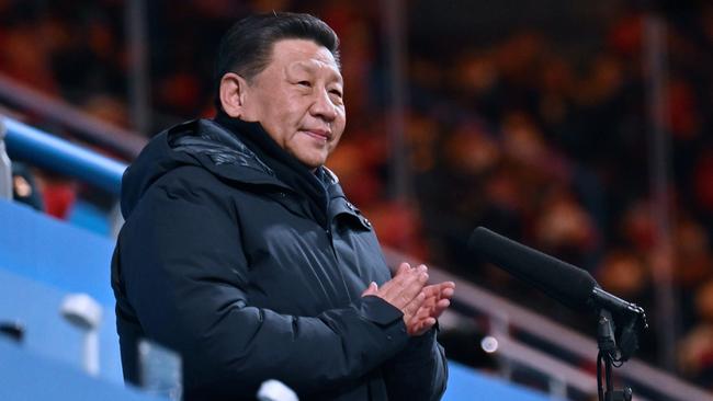 Chinese President Xi Jinping attending the opening ceremony of the Beijing 2022 Winter Olympic Games, where Australia has led a diplomatic boycott in protest of China’s human rights abuses. Picture: Yue Yuewei – Pool/Getty Images