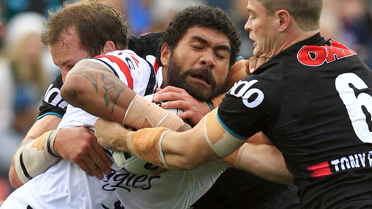 Mose Masoe in action for the Roosters.