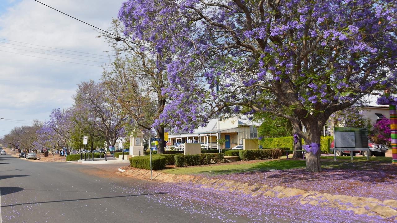 On Saturday morning, November 4, cars lined the streets of Goombungee, however numbers dissipated in the afternoon due to the cancellation of the 2023 Jacaranda Fest. Picture: Peta McEachern