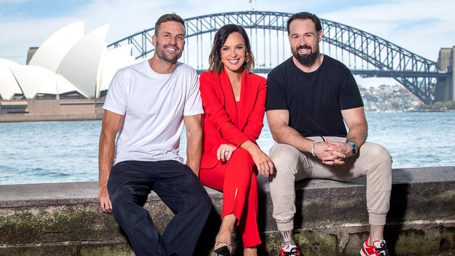 Triple M's 2025 breakfast line-up, L-R: Beau Ryan, Natarsha Belling and Aaron Woods.