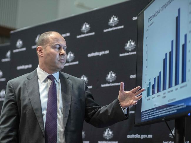 Treasurer Josh Frydenberg delivered some grim news on our economy. Picture: Gary Ramage/NCA NewsWire