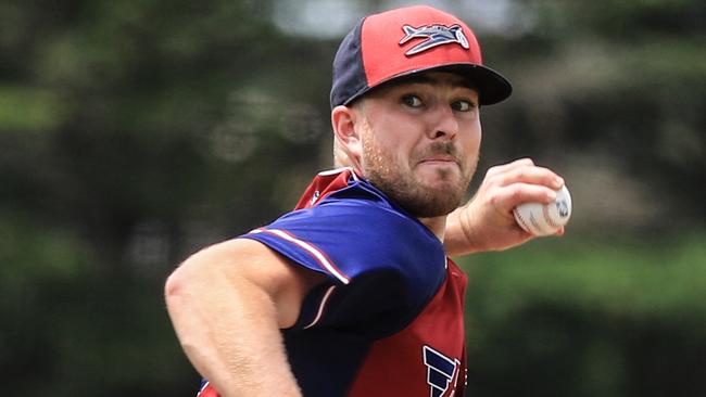 Australian Boston Red Sox prospect Daniel McGrath in action for the Melbourne Aces. Picture: Tania Chalmers/SMP Images