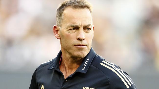 MELBOURNE, AUSTRALIA - MAY 22: Alastair Clarkson, Senior Coach of the Hawks looks on during the 2021 AFL Round 10 match between the Carlton Blues and the Hawthorn Hawks at the Melbourne Cricket Ground on May 22, 2021 in Melbourne, Australia. (Photo by Dylan Burns/AFL Photos via Getty Images)