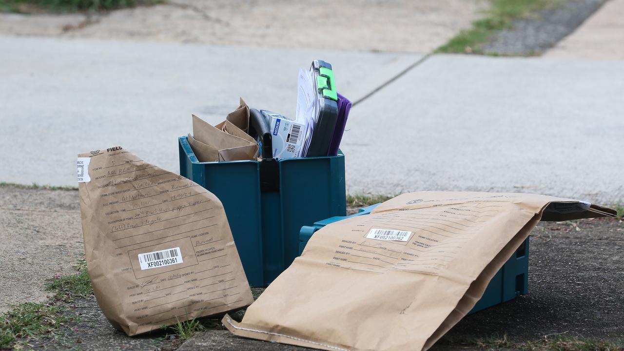 Police collected evidence at the scene on Sunday. Picture: NCA NewsWire / Gaye Gerard