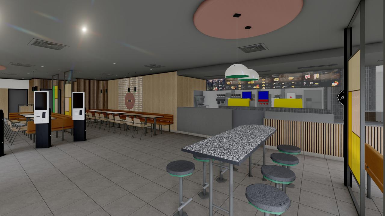 Artist’s impression of the remodelled interior of the new-look Goodna McDonald's. Picture: McDonald's Australia.