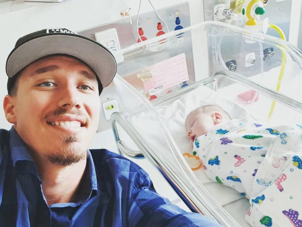 Luke Toki's daughter Madeline spent three weeks in NICU after she was born. Picture: Supplied